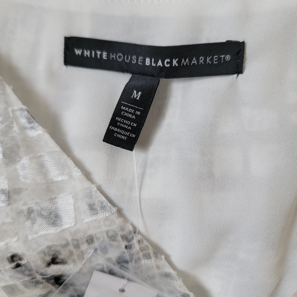 White House Black Market White and Gray Blouse - Picture 6 of 6